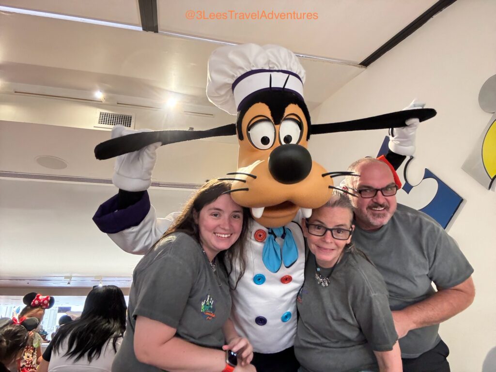 Chef Goofy always brings the excitement to a Chef Mickey’s Celebration.