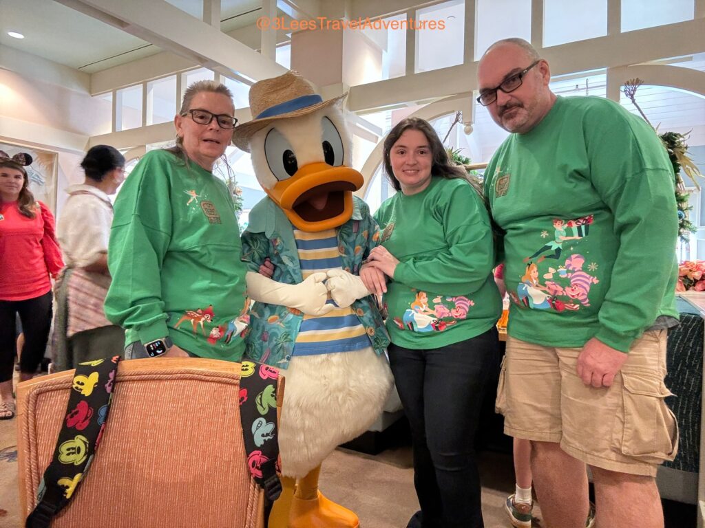 Donald Duck is all Swag in his Beach Bash Outfit during Breakfast at Cape May Cafe.