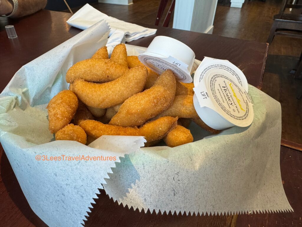 House Made Hushpuppies are brought fresh to your table soon after you are seated at Beck’s The Old Original Calabash Restaurant.