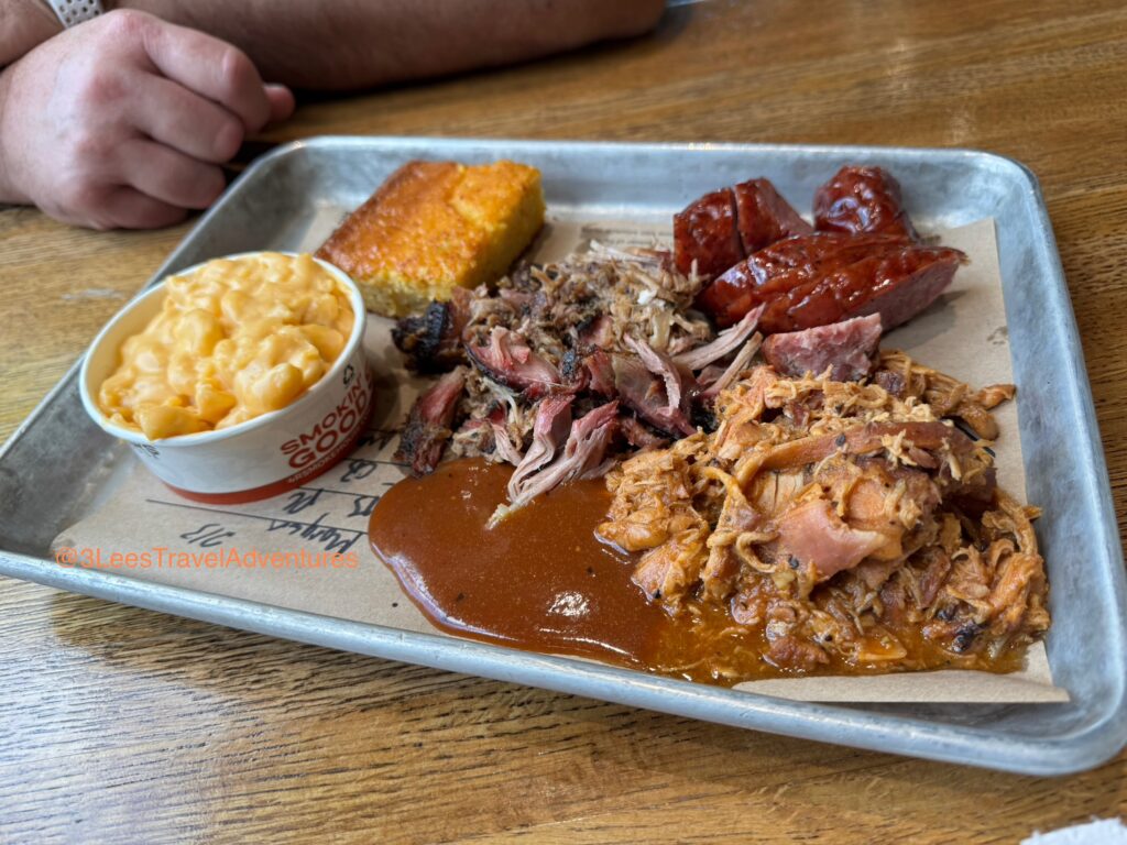 4 Rivers BBQ Smokehouse offers many Platter Options including the Cowboy Combo which includes 3 Meats and 2 Sides.