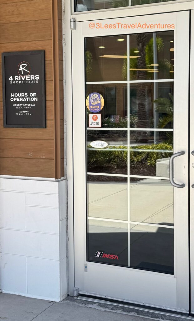 While entering 4 Rivers BBQ Smokhouse in Daytona Beach, we were excited to see their 2025 Jeep Beach Rated Restaurant Sticker. (Hours Subject to Change)