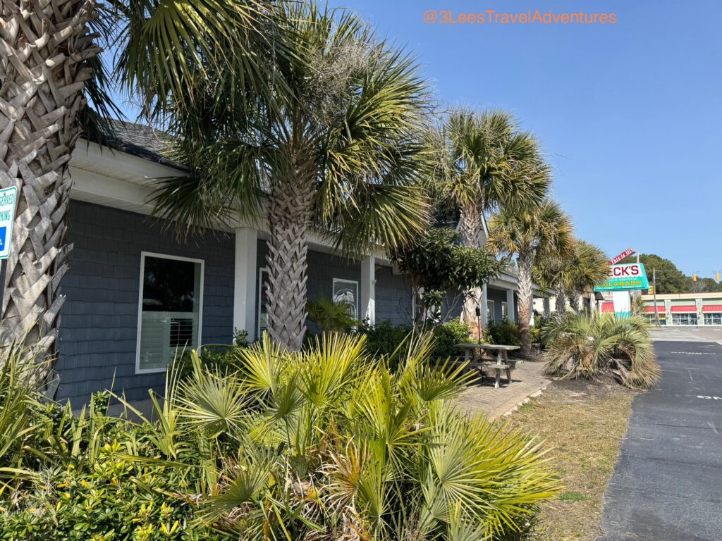 Lined with Beautiful Palm Trees, the Exterior of Beck’s matches the feel of a Quiet Fishing Coastal Town.