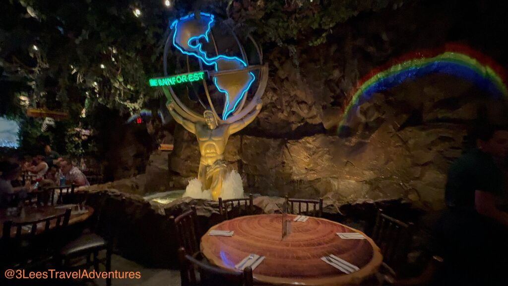 Vibrant Colors and Intricate Details surround you as you are transported deep into the Jungle at Rainforest Cafe at Disney Springs Marketplace.