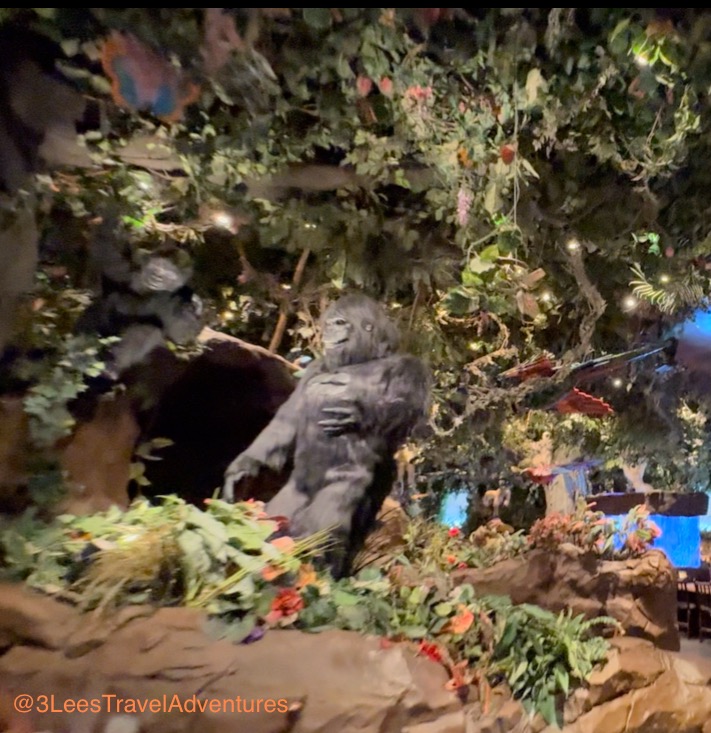 Have a Swinging Good time with these Magnificent Gorillas in the Lower Seating area of the Disney Springs’ Rainforest Cafe.