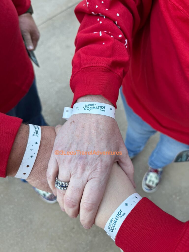 Guests attending Disney Jollywood Nights receive a Special Colored Wristband for the night of their party. We attended on the last party night, December 21, 2024, and our wristbands were white.