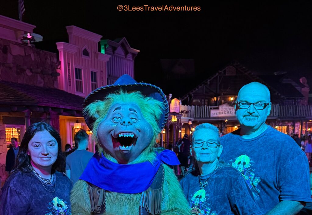 3 Lee's Travel Adventures got to see Wendell from the Country Bears roaming around during Mickey's Not-So-Scary Halloween Party 2024.