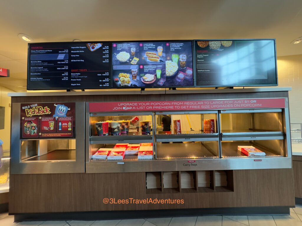 In 2025, AMC Dine-In Disney Springs 24 offered Guests the option of picking up there popcorn after purchasing it at the Concessions Stand or through the AMC App.