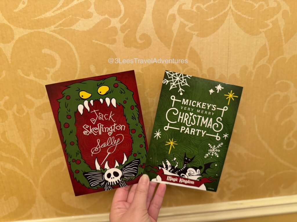 Jack Skellington and Sally gave out these Cute and Festive Autograph Cards during the 2024 Mickey's Very Merry Christmas Party.