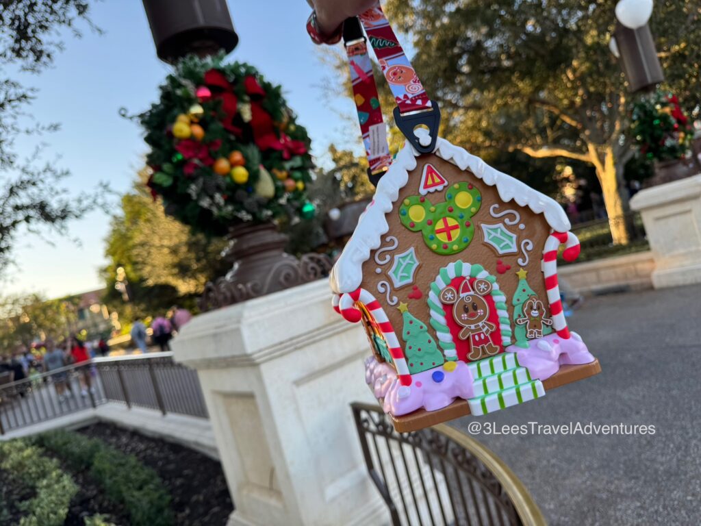 One of the 2024 Mickey's Very Merry Christmas Party Exclusive Popcorn Buckets was this Amazing, Beautiful Gingerbread House. 3 Lee's Travel Adventures LOVED It.