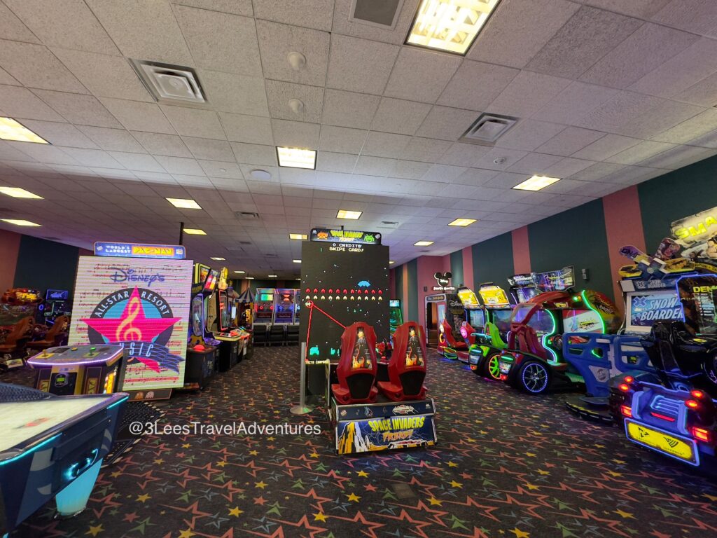 The Note'able Games Arcade at Disney's All-Star Music Resort features some great options, including Pinball, PacMan, SnoCross, and Air Hockey. Games Subject to Change.