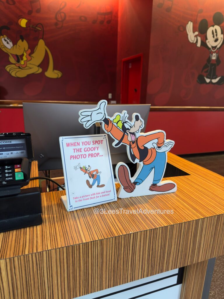 Disney's All-Star Music Resort offers the Find a Friend Daily Challenge. It is a Hunt to Find the Photo Prop around the Resort. The Photo Prop was Goofy during our visit, Memorial Day Weekend 2025.