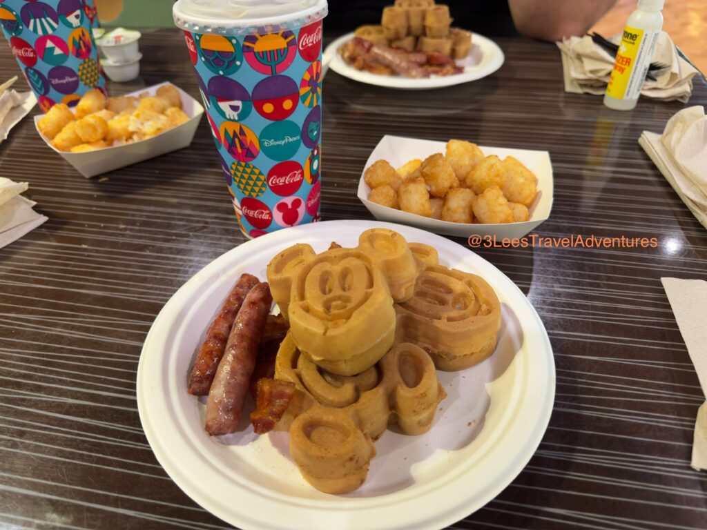 We enjoyed our Breakfast at the Intermission Food Court at Disney's All-Star Music Resort. We love Mickey Waffles.