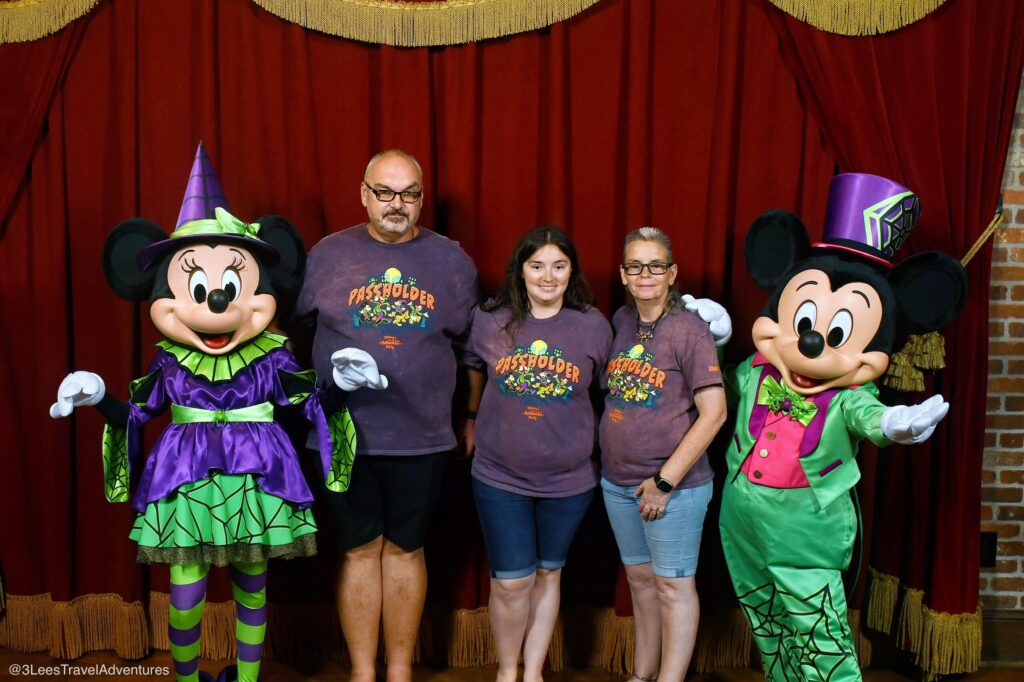 For the First Year Ever, Mickey Mouse and Minnie Mouse are meeting together in their Halloween Costumes during Mickey's Not-So-Scary Halloween Party. And during our August 24, 2025 Party, we, 3 Lee's Travel Adventures got to visit them in the Town Square Theater.