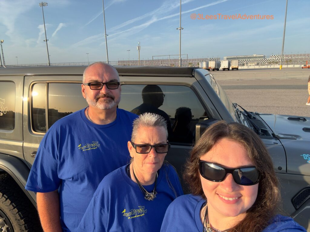 We, 3 Lee's Travel Adventures, arrived early to Day 2 of the 2025 Jeep Beach Main Event Vendor Show and Obstacle Course at Daytona International Speedway.