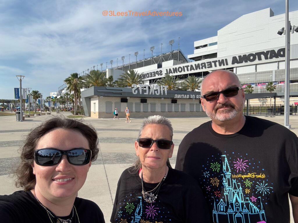 After a Fun-filled Day at EPCOT, We, 3 Lee's Travel Adventures headed back to Daytona Beach and Jeep Beach Neon Nights at the Midway at Daytona International Speedway.