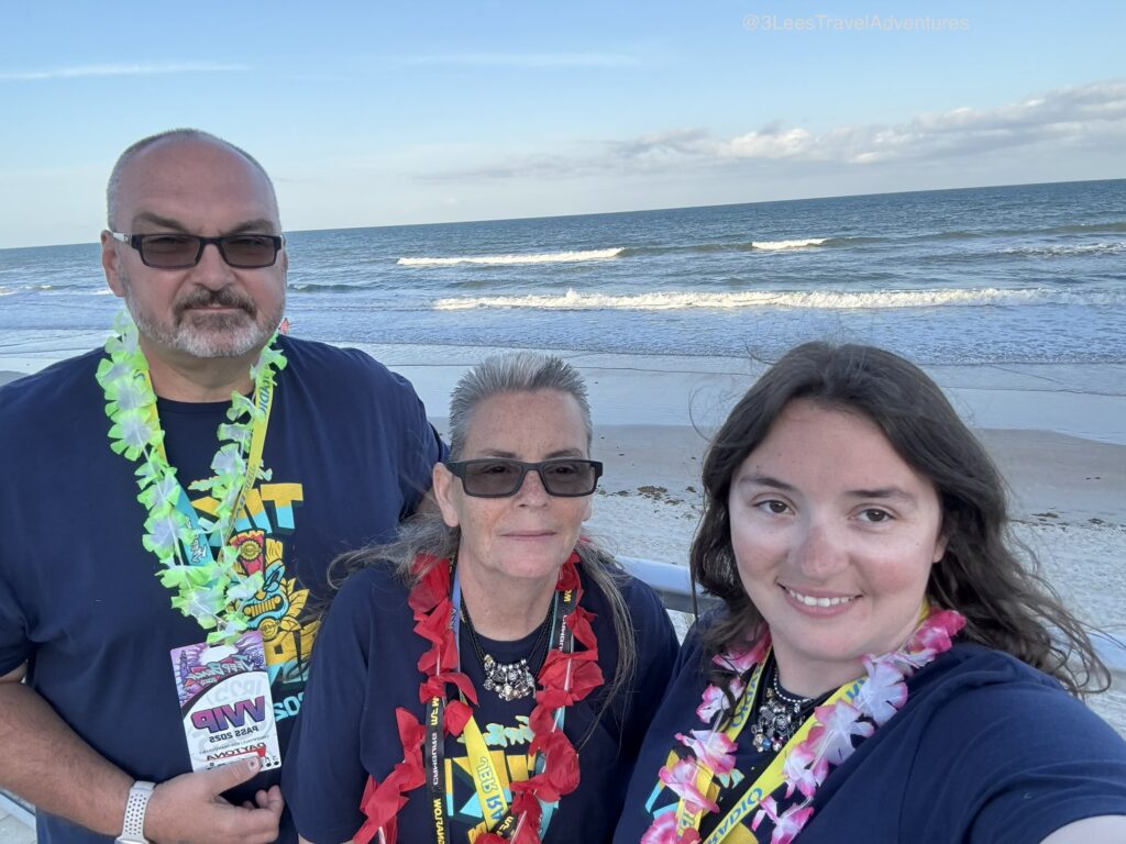A Few of Our Favorite things about the Jeep Beach Tiki Party: Shirts, Leis, and Ocean Views.
