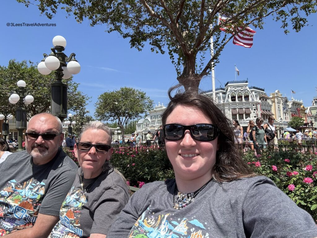 We, 3 Lee's Travel Adventures, found a Wonderful Bench in front of the Main Street Train Station to do some People Watching from while waiting for the 2025 Easter Cavalcade.