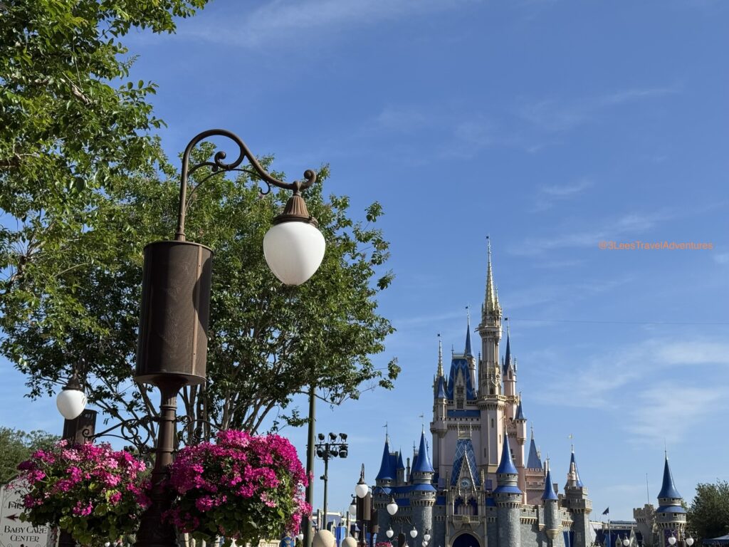 Cinderella's Castle and the surrounding Hub area shined beautifully in the Easter Morning Sun on April 20, 2025.